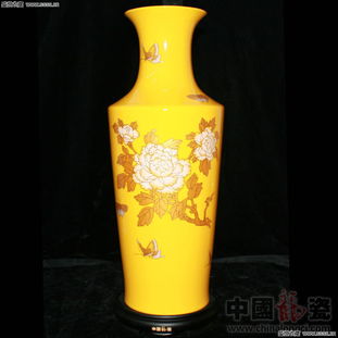 52cm辉煌瓶 花开富贵帝王黄——中国龙瓷高端陶瓷工艺品的收藏与交易